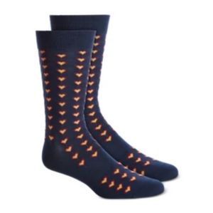 Bar III Navy Tiled Heart Men's Socks